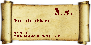 Meisels Adony névjegykártya